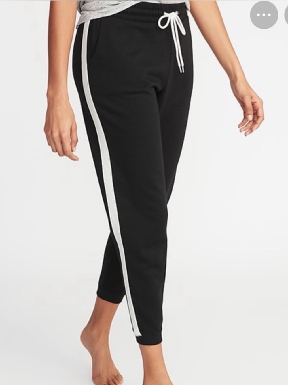 Old Navy Retro Black Joggers with White Side Stripe